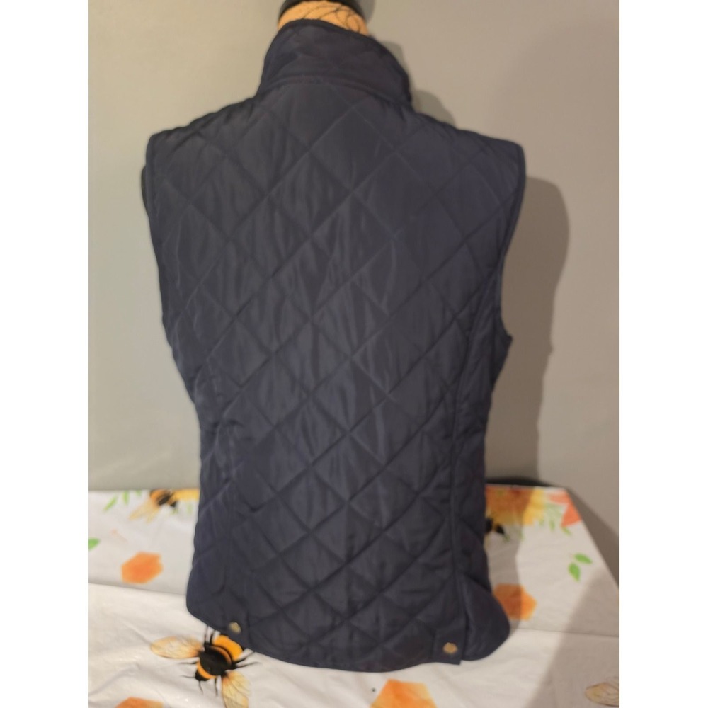 Cambridge Dry Goods Navy Blue Quilted Vest Gold Snaps Large NWT - Picture 5 of 7